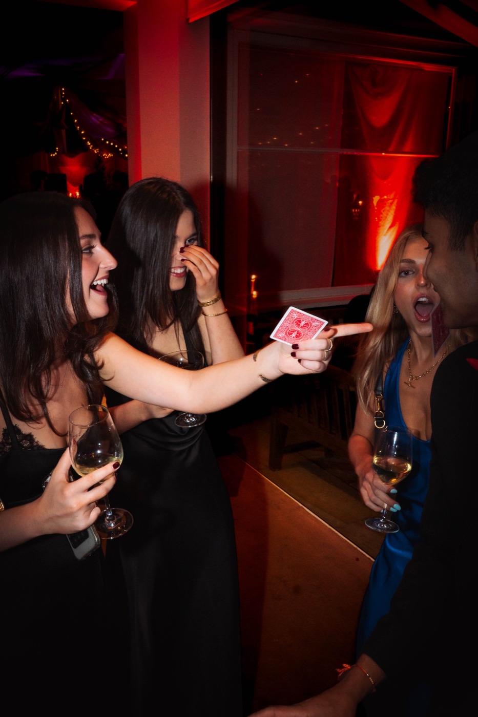 Party guests gasping as Mahir reveals their card